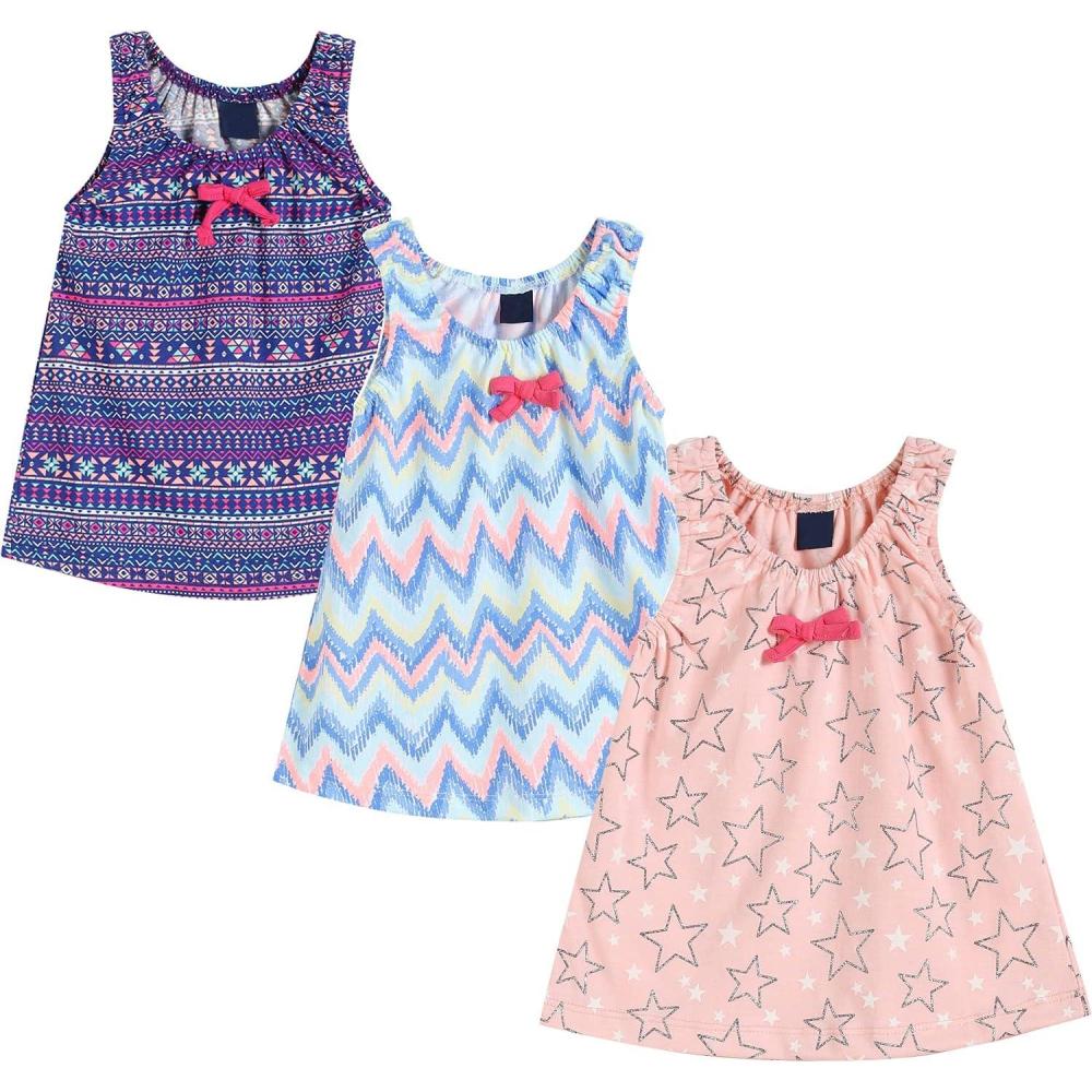 imageFelix ampamp Flora Baby Girls Summer Sleeveless Dress Shirt with Bow