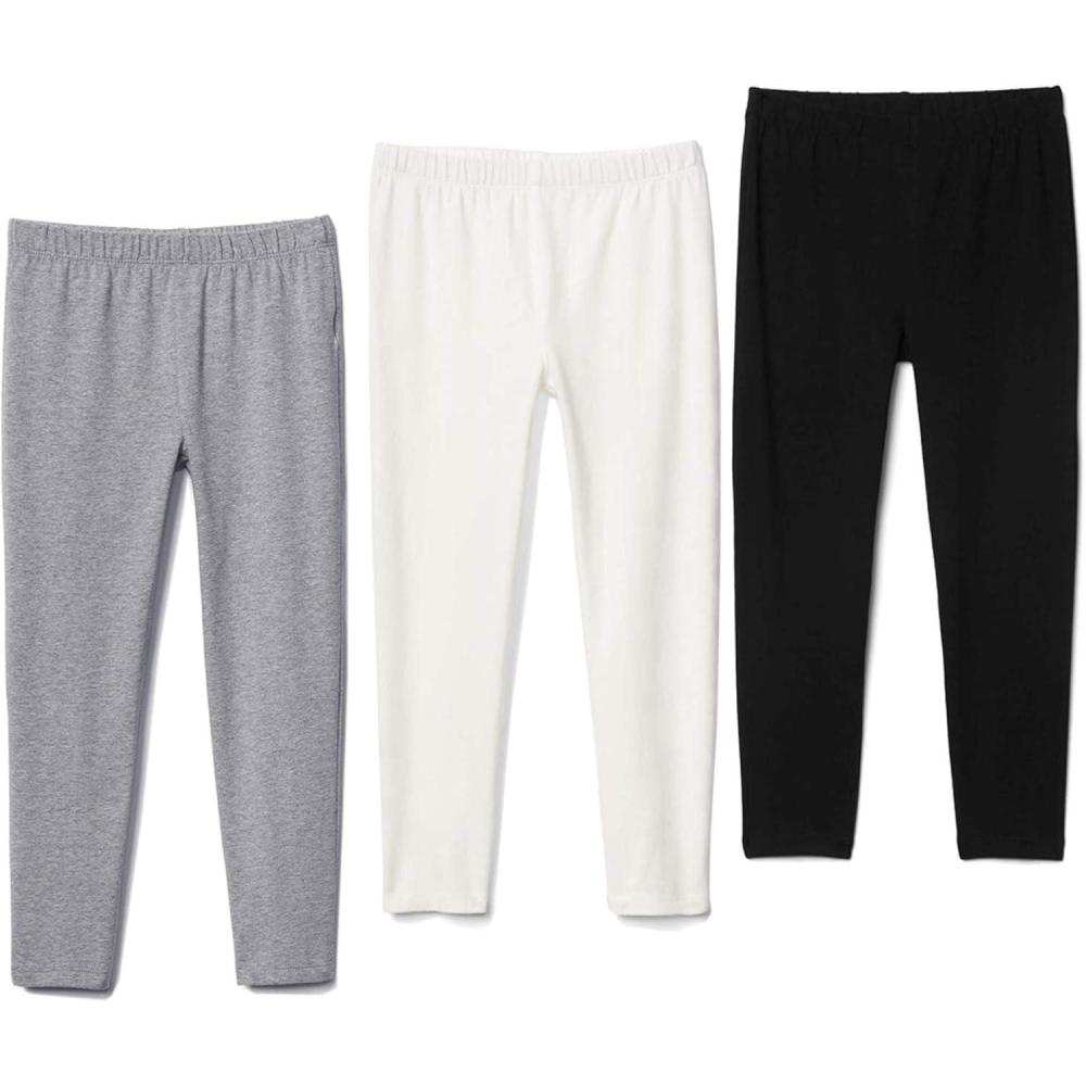 imageFelix ampamp Flora Girls Leggings Toddler Kids Summer Pants School Dance3pack BlackWhiteGrey