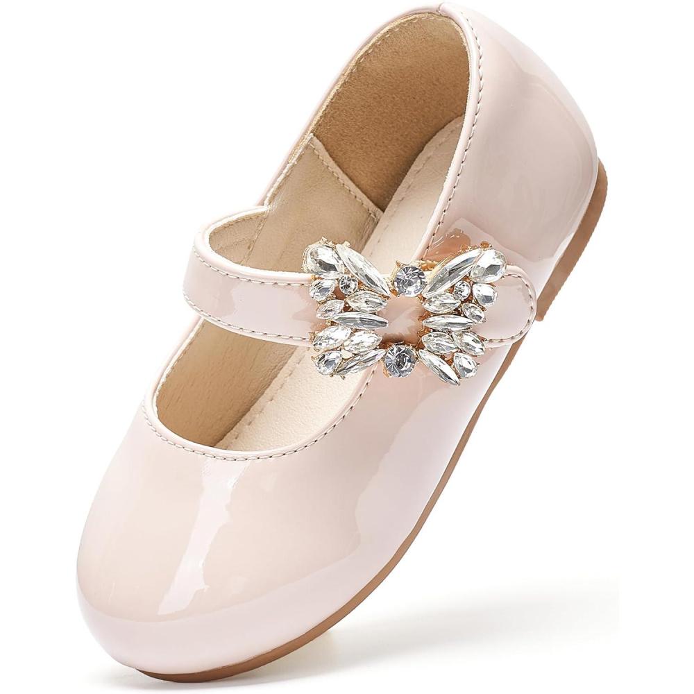 imageFelix ampamp Flora Girls Toddler Little Ballet Shoes  Flower Girls Mary Jane Flats Dress Shoes Party WeddingBf23pl Nude