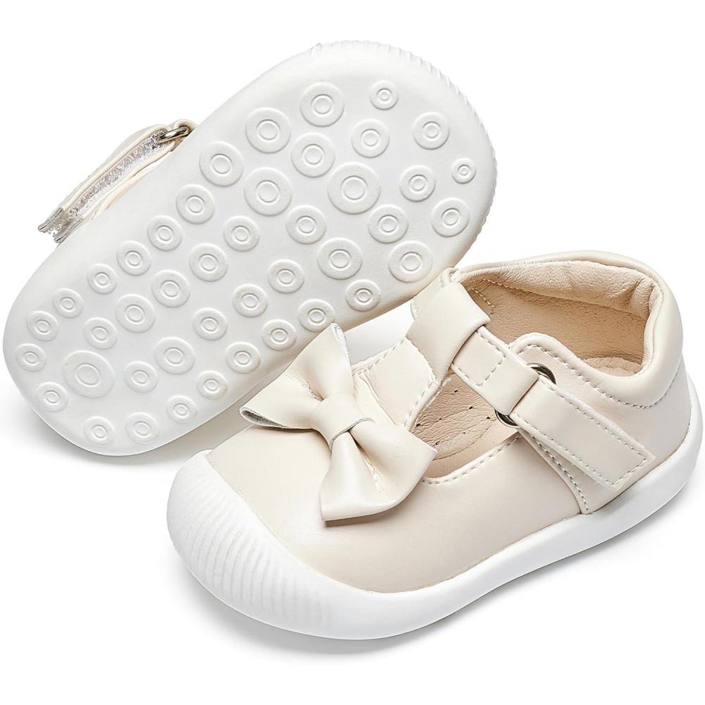 imageFelix ampamp Flora Soft Sole Baby Dress Shoes  Infant Baby Walking Shoes Moccasinss Rubber Sole Crib ShoesByb03fl Beige