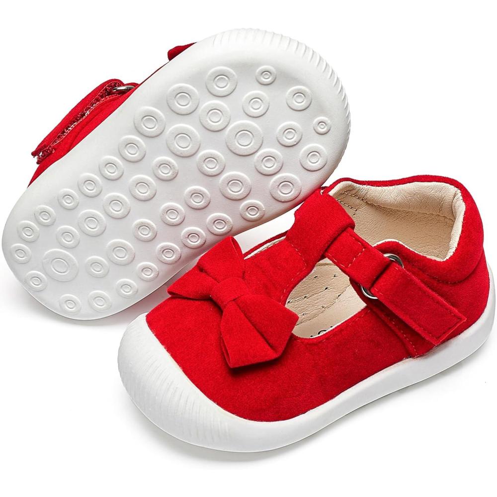 imageFelix ampamp Flora Soft Sole Baby Dress Shoes  Infant Baby Walking Shoes Moccasinss Rubber Sole Crib ShoesByb03red