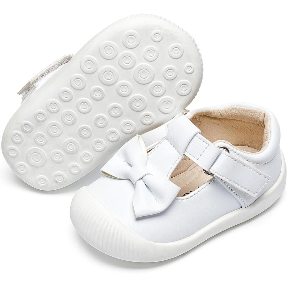 imageFelix ampamp Flora Soft Sole Baby Dress Shoes  Infant Baby Walking Shoes Moccasinss Rubber Sole Crib ShoesByb03white