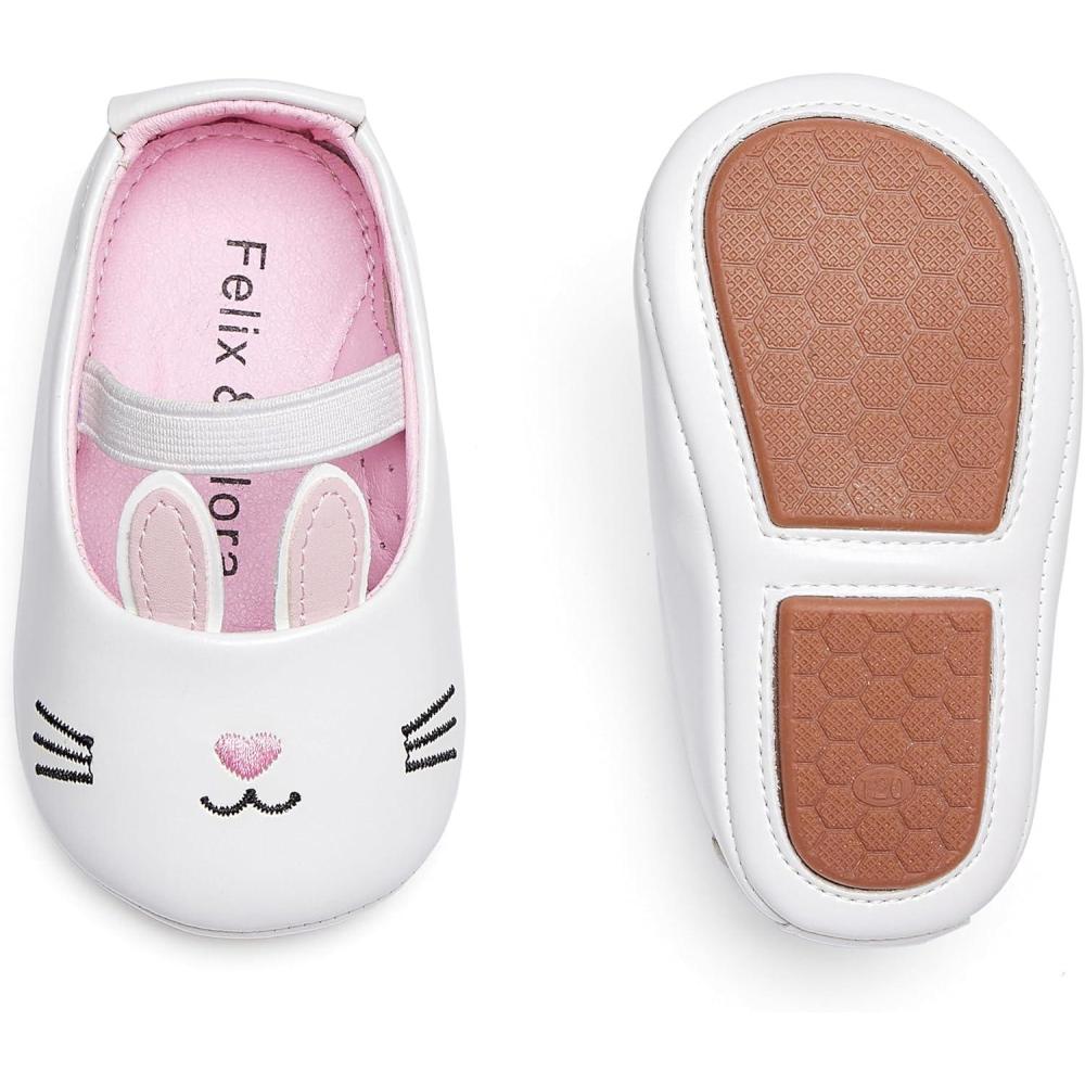 imageFelix ampamp Flora Soft Sole Baby Shoes  Infant Baby Girls Ballet Flats Moccasinss Rubber Sole Walking Crib ShoesBn01pink