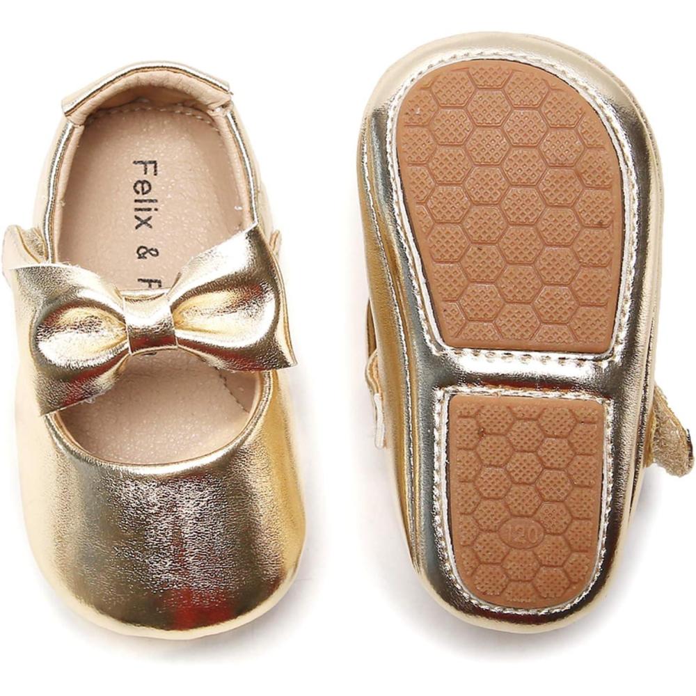 imageFelix ampamp Flora Soft Sole Baby Shoes  Infant Baby Walking Shoes Moccasinss Rubber Sole Crib ShoesB03gold