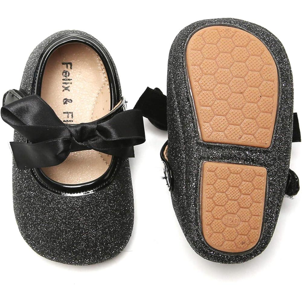 imageFelix ampamp Flora Soft Sole Baby Shoes  Infant Baby Walking Shoes Moccasinss Rubber Sole Crib ShoesB10black