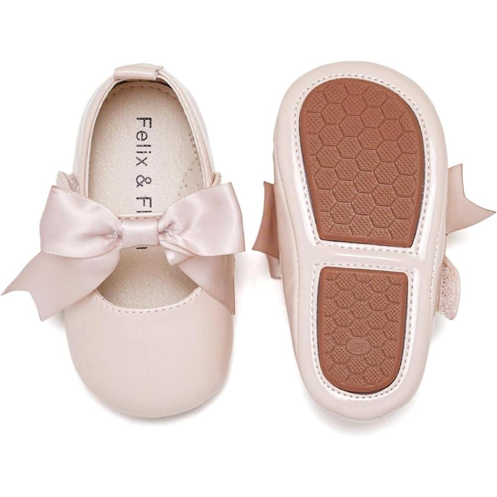 imageFelix ampamp Flora Soft Sole Baby Shoes  Infant Baby Walking Shoes Moccasinss Rubber Sole Crib ShoesB8705nude
