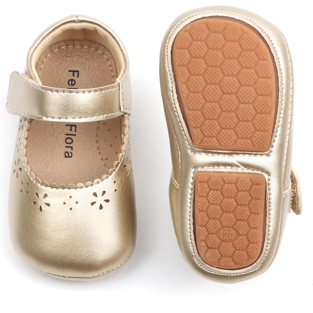 imageFelix ampamp Flora Soft Sole Baby Shoes  Infant Baby Walking Shoes Moccasinss Rubber Sole Crib ShoesB8717gold