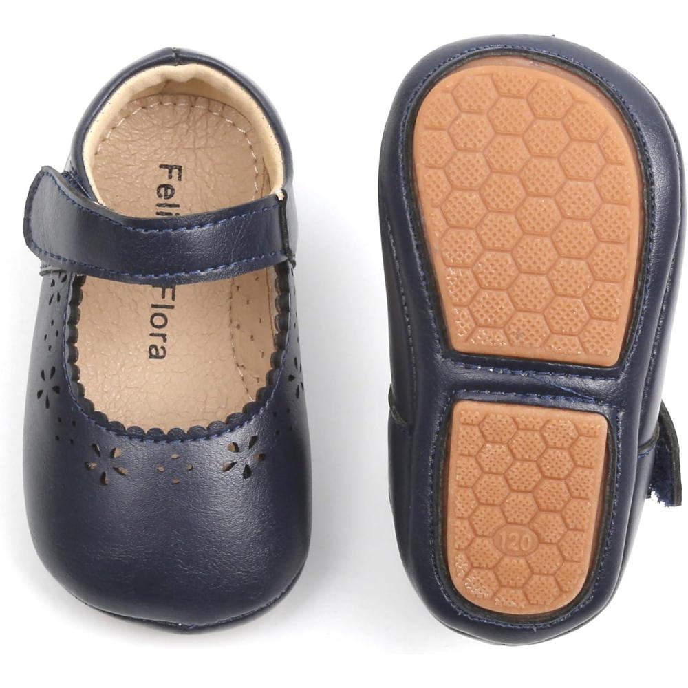 imageFelix ampamp Flora Soft Sole Baby Shoes  Infant Baby Walking Shoes Moccasinss Rubber Sole Crib ShoesB8717navy Blue