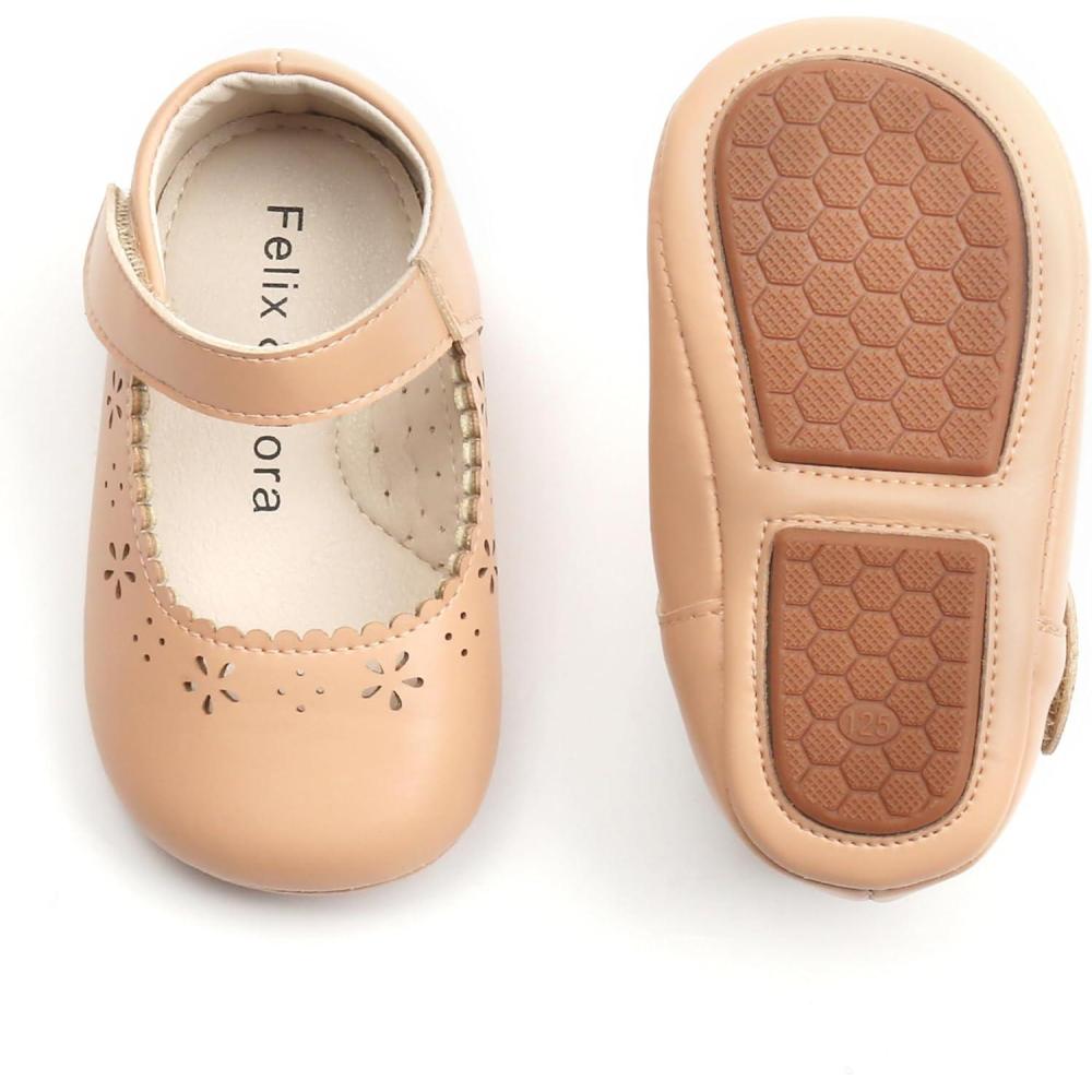 imageFelix ampamp Flora Soft Sole Baby Shoes  Infant Baby Walking Shoes Moccasinss Rubber Sole Crib ShoesB8717nude