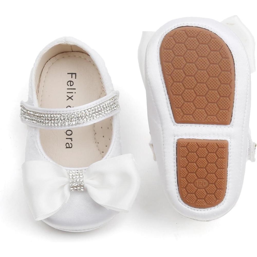imageFelix ampamp Flora Soft Sole Baby Shoes  Infant Baby Walking Shoes Moccasinss Rubber Sole Crib ShoesB8718white