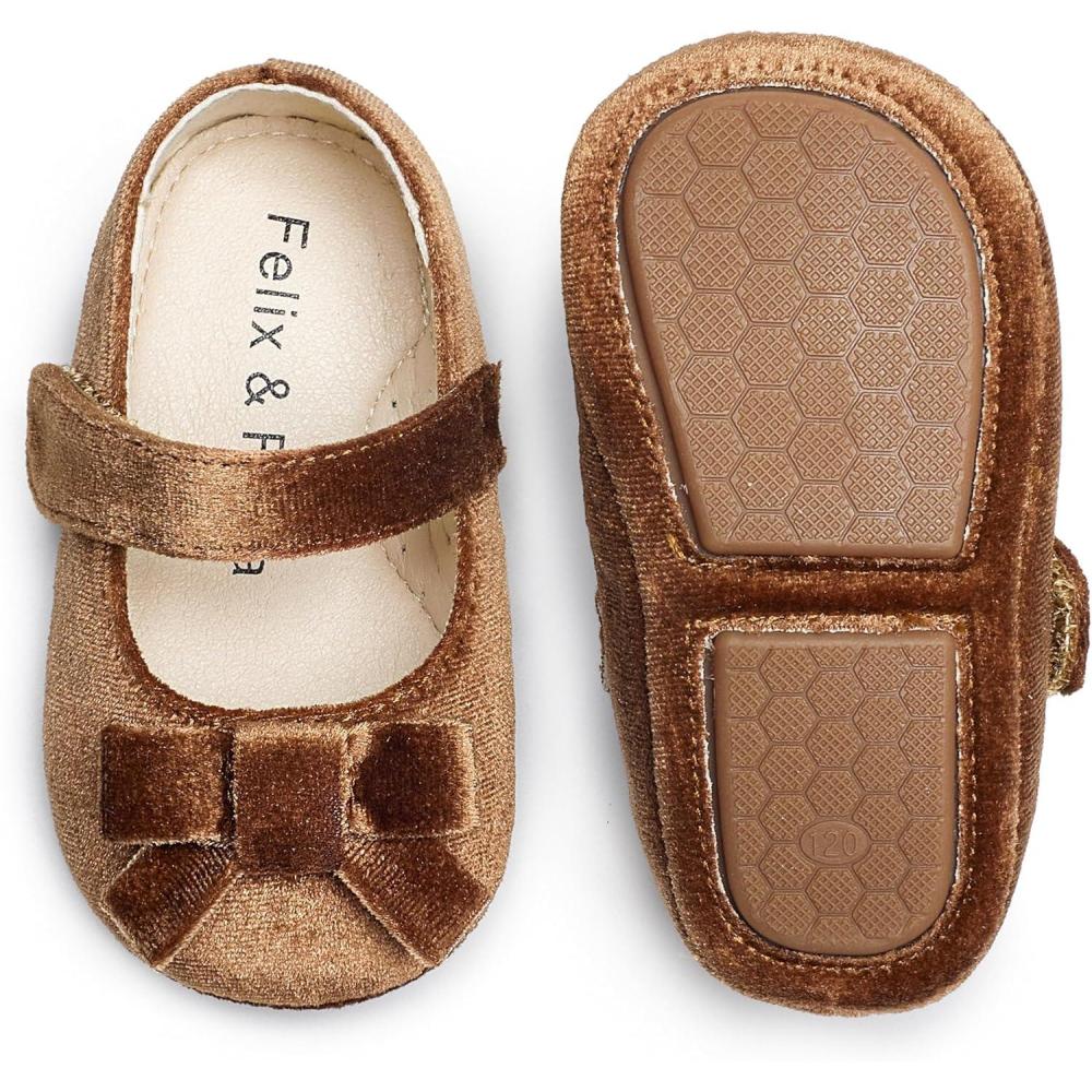 imageFelix ampamp Flora Soft Sole Baby Shoes  Infant Baby Walking Shoes Moccasinss Rubber Sole Crib ShoesBn41brown