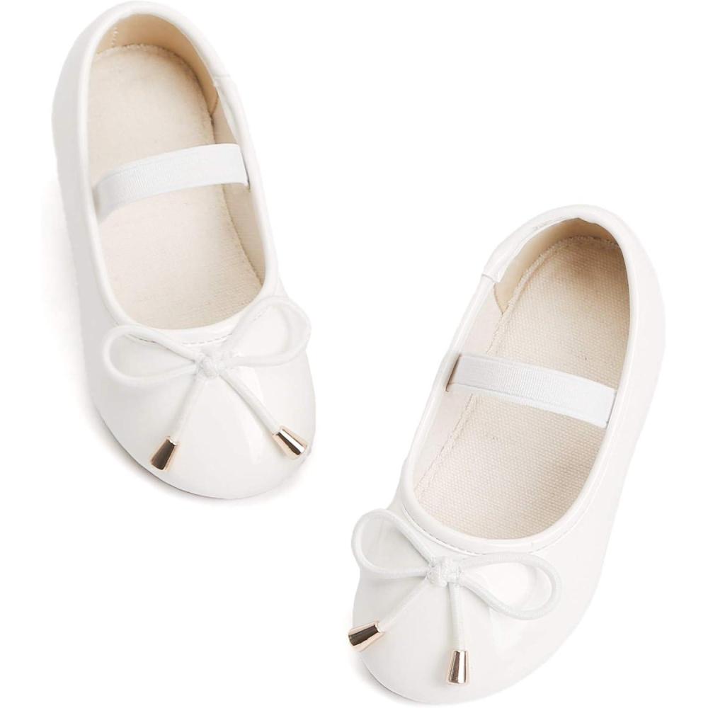imageFelix ampamp Flora Toddler Flower Girl Dress Shoes  Baby Girl Ballet Mary Jane Flats for Party School WeddingB801white