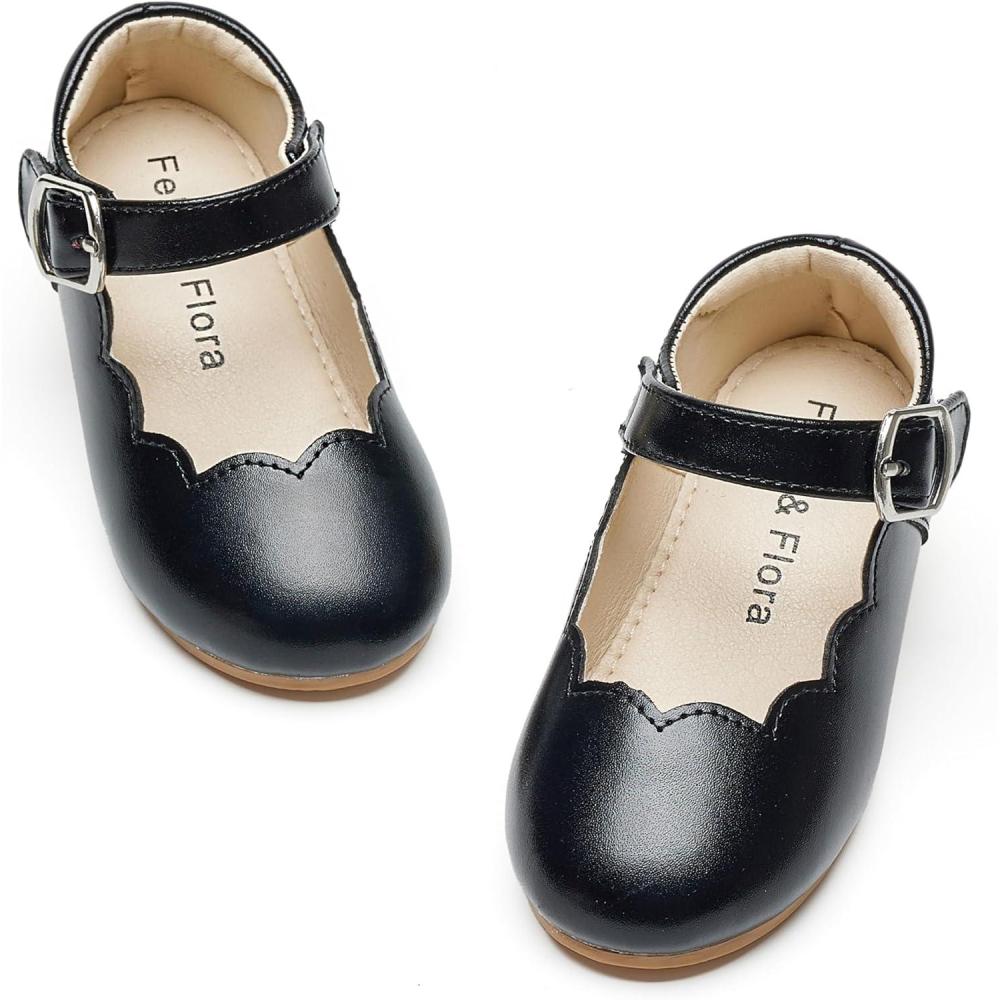 imageFelix ampamp Flora Toddler Flower Girl Dress Shoes  Baby Girl Ballet Mary Jane Flats for Party School WeddingB902black