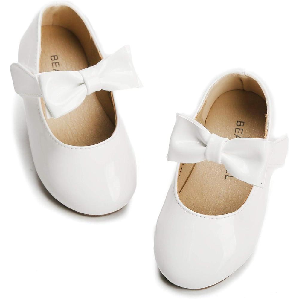 imageFelix ampamp Flora Toddler Flower Girl Dress Shoes  Girl Ballet Flats Party School Shoes WeddingB317white