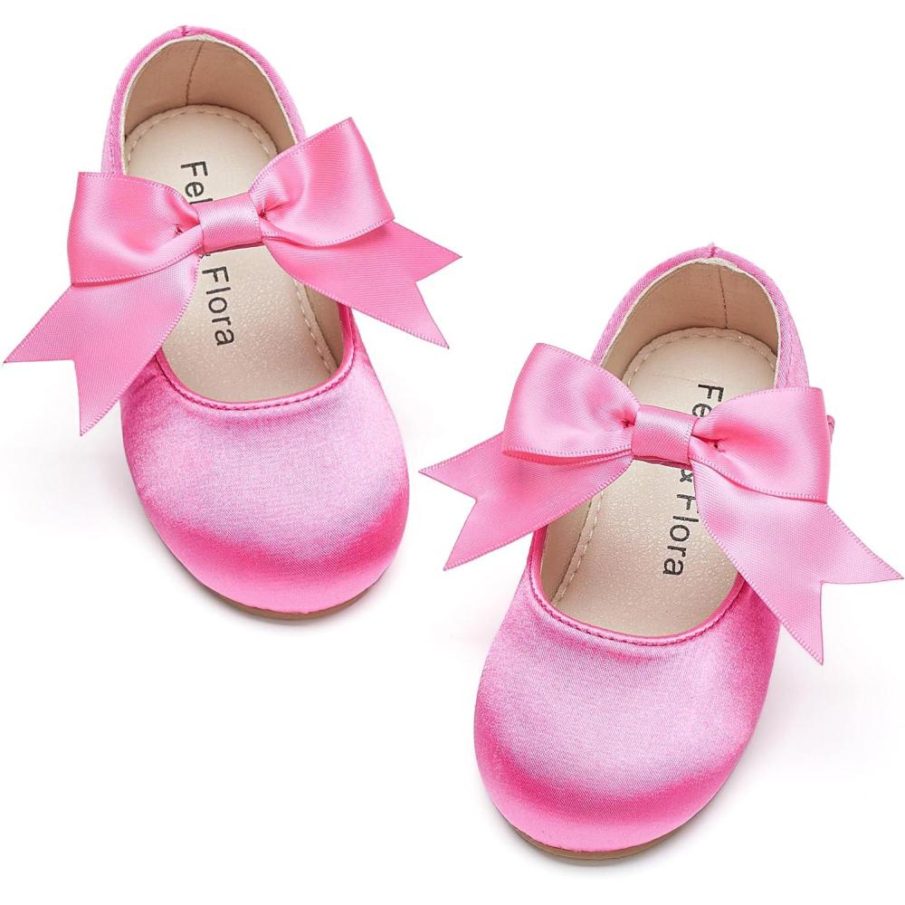 imageFelix ampamp Flora Toddler Flower Girl Dress Shoes  Girl Ballet Flats Party School Shoes WeddingB821s Hot Pink