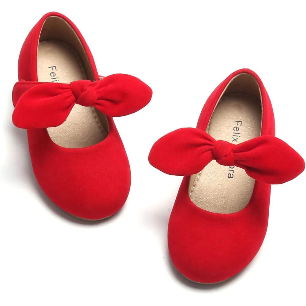 imageFelix ampamp Flora Toddler Flower Girl Dress Shoes  Girl Ballet Flats Party School Shoes WeddingB839red