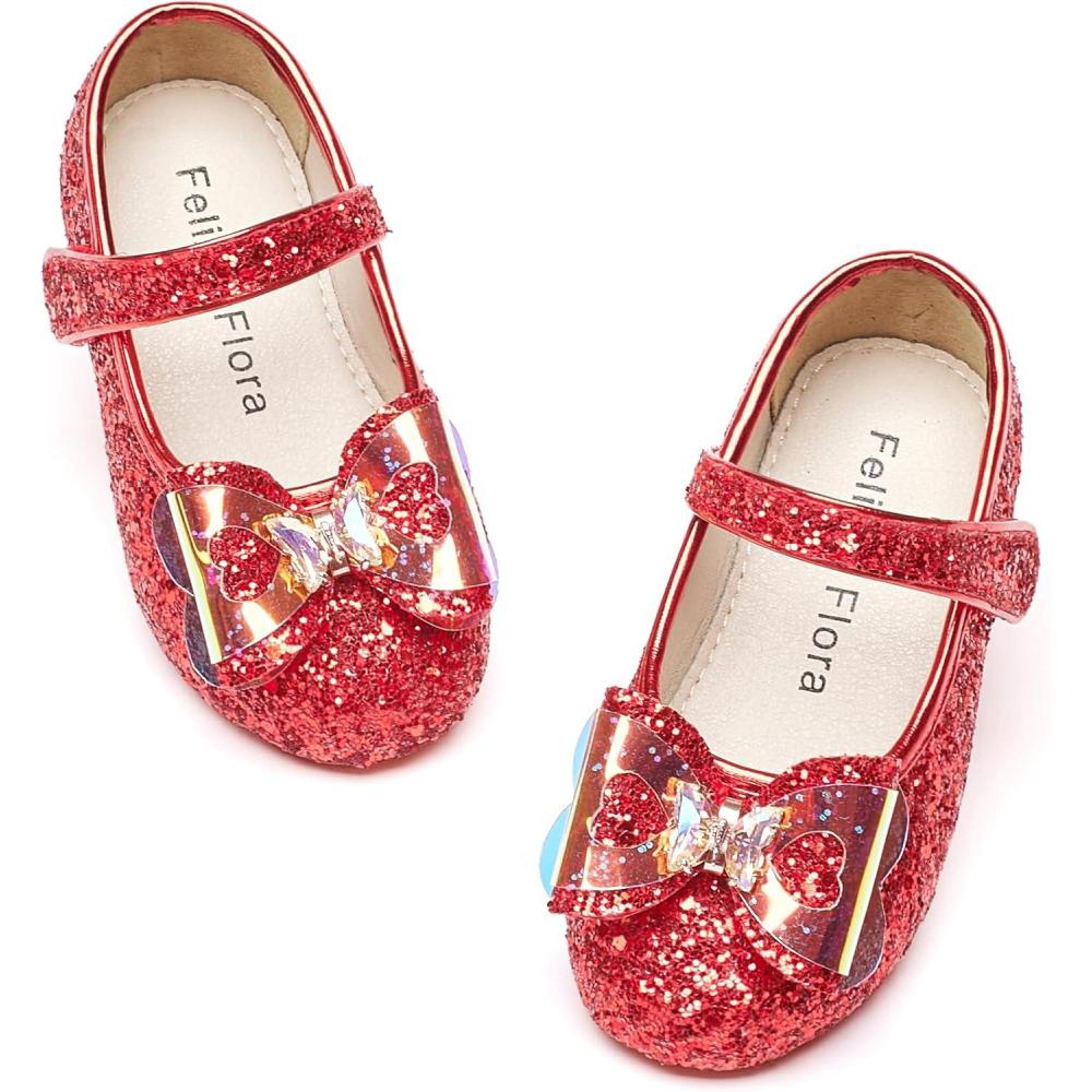 imageFelix ampamp Flora Toddler Flower Girl Dress Shoes  Girl Ballet Flats Party School Shoes WeddingB896red