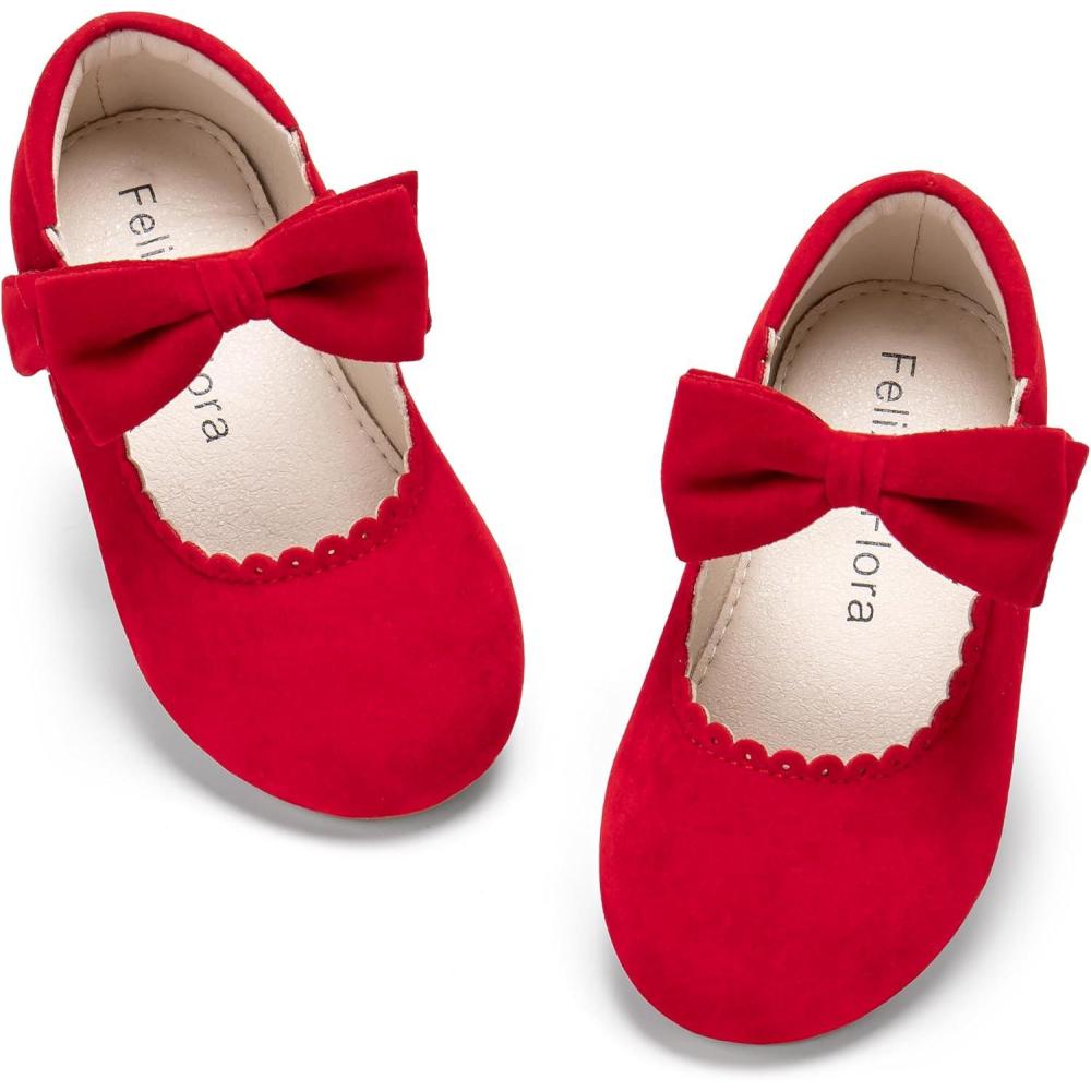 imageFelix ampamp Flora Toddler Flower Girl Dress Shoes  Girl Ballet Flats Party School Shoes WeddingBf11red