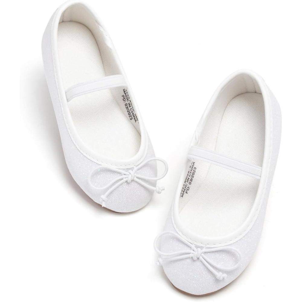 imageFelix ampamp Flora Toddler Flower Girl Mary Jane Shoes  Little Girls Dress Flats Princess Wedding PartyBh23white