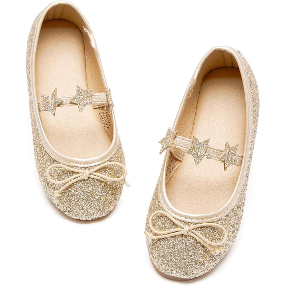 imageFelix ampamp Flora Toddler Flower Girl Mary Jane Shoes  Little Girls Dress Flats Princess Wedding PartyBh24glitter Gold