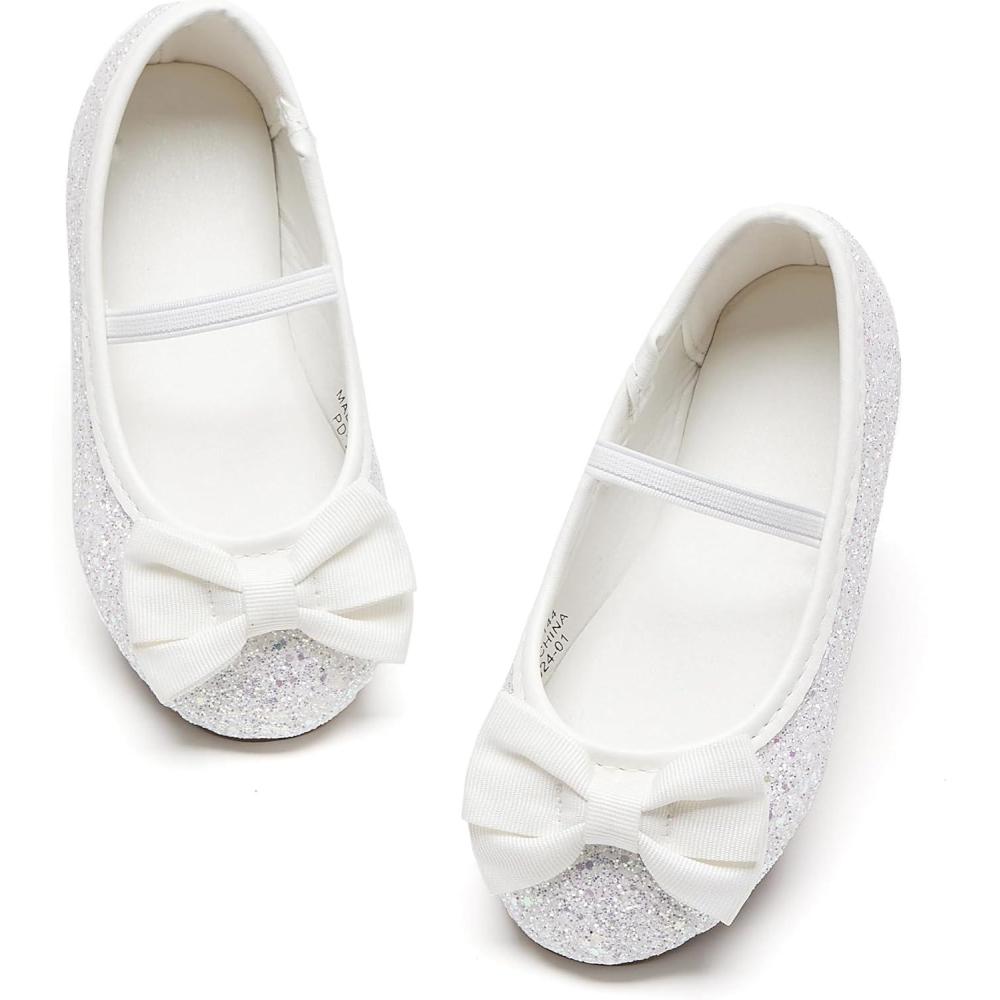 imageFelix ampamp Flora Toddler Flower Girl Mary Jane Shoes  Little Girls Dress Flats Princess Wedding PartyBh25white