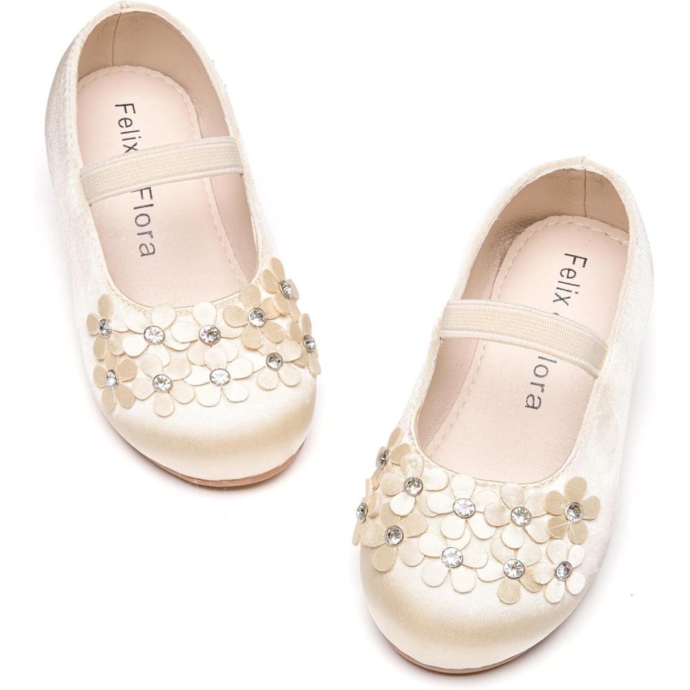 imageFelix ampamp Flora Toddler Girl Dress Shoes  Flower Girl Ballet Flats School Wedding PartyB891gold