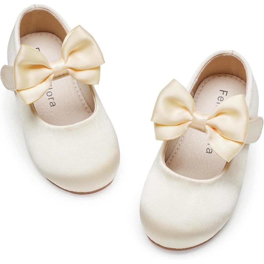 imageFelix ampamp Flora Toddler Girl Dress Shoes  Flower Girl Ballet Flats School Wedding PartyB903s Champagne Gold