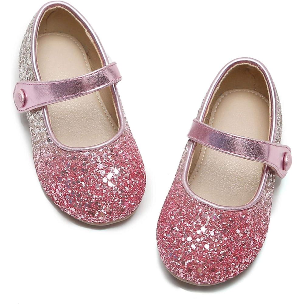 imageFelix ampamp Flora Toddler Girl Dress Shoes  Flower Girl Ballet Mary Jane Flats Party School WeddingB356pink