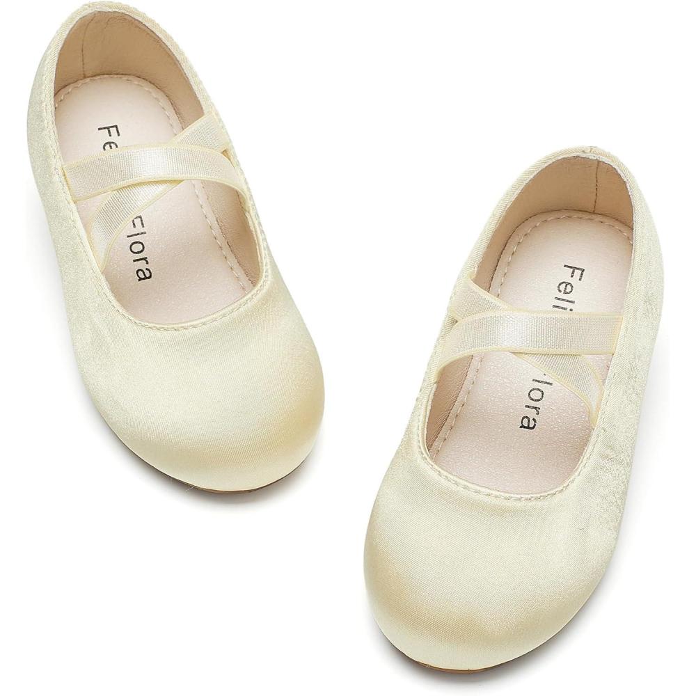 imageFelix ampamp Flora Toddler Girl Dress Shoes  Flower Girl Ballet Mary Jane Flats Party School WeddingBf09s Champagne Gold