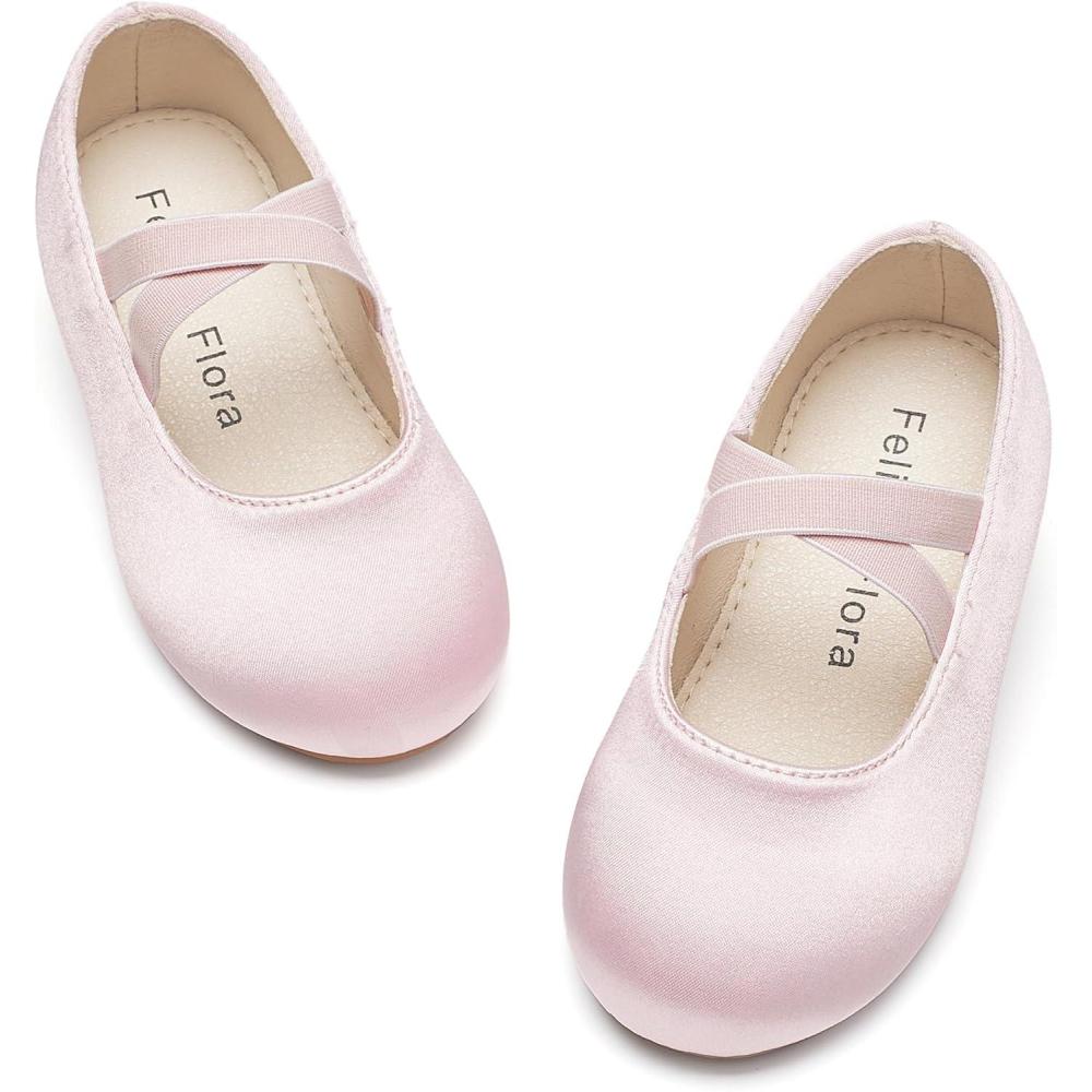 imageFelix ampamp Flora Toddler Girl Dress Shoes  Flower Girl Ballet Mary Jane Flats Party School WeddingBf09s Light Pink