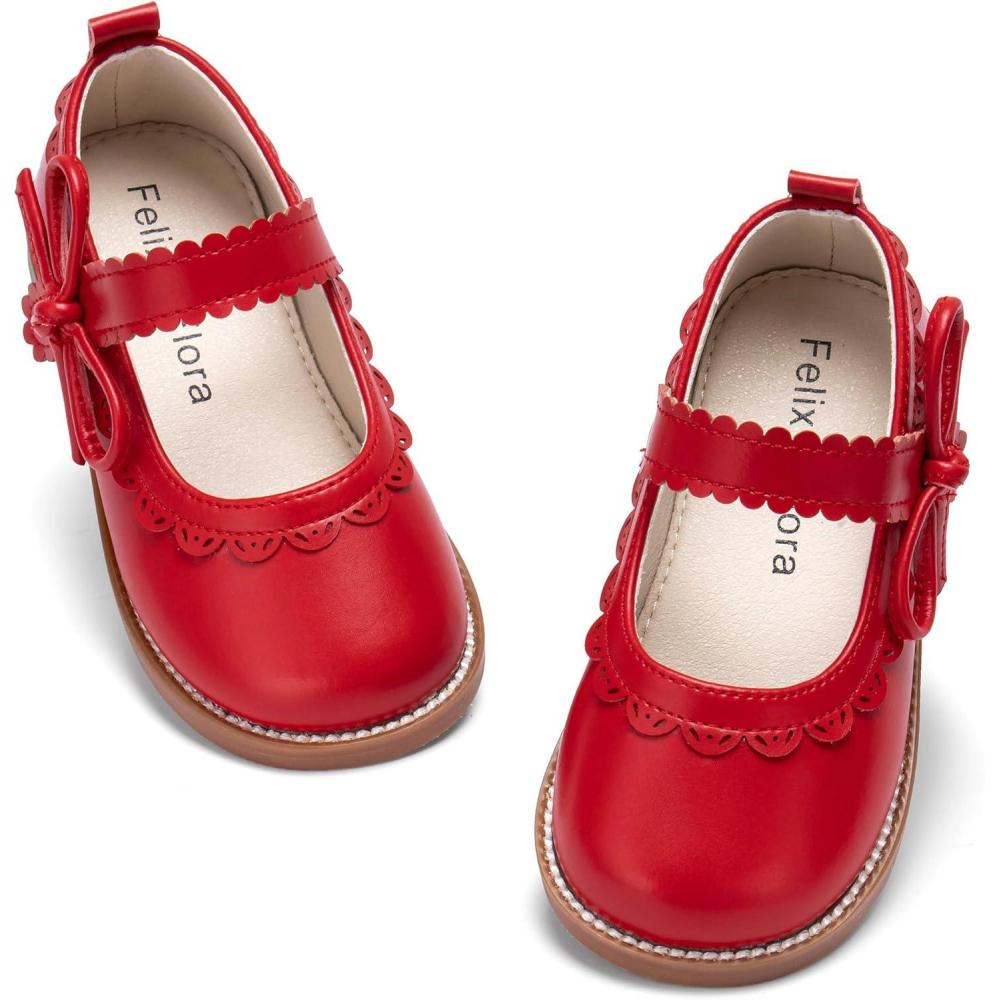 imageFelix ampamp Flora Toddler Girl Mary Jane Dress Shoes  School Oxford Flats for Girl Party ShoesB429red