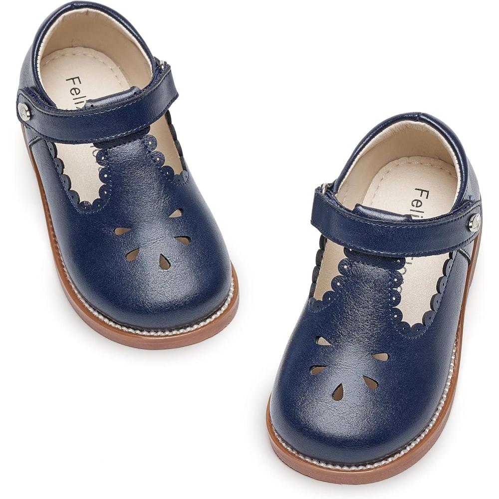 imageFelix ampamp Flora Toddler Girl Oxford Dress Shoes  Mary Jane Flats for Little Girl Party School ShoesB426navy Blue