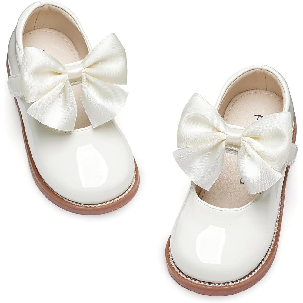 imageFelix ampamp Flora Toddler Girl Oxford Dress Shoes  Mary Jane Flats for Little Girl Party School ShoesB427ivory White