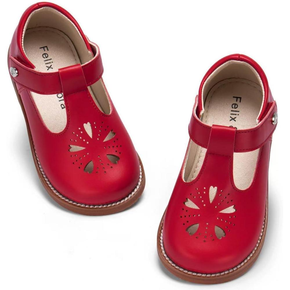 imageFelix ampamp Flora Toddler Girl Oxford Dress Shoes  Mary Jane Flats for Little Girl Party School ShoesB428red