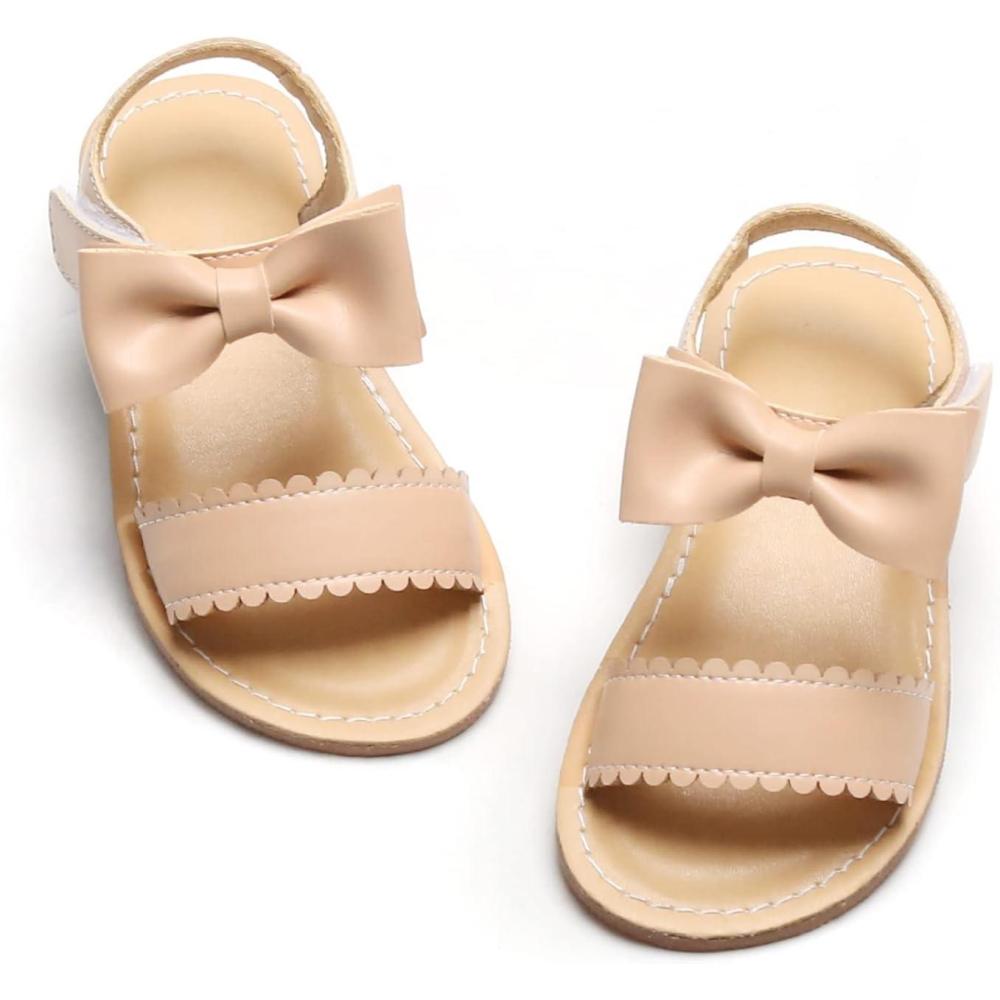 imageFelix ampamp Flora Toddler Girl Sandals  Flower Girl Dress Shoes Open Toe Little Kid Summer FlatsBc244nude