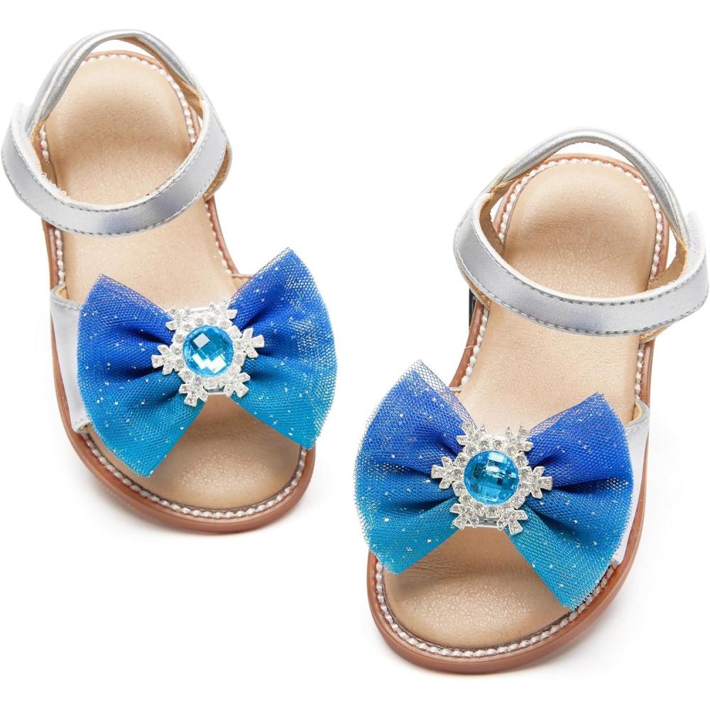 imageFelix ampamp Flora Toddler Girl Sandals  Flower Girl Dress Shoes Open Toe Little Kid Summer FlatsBc305blue