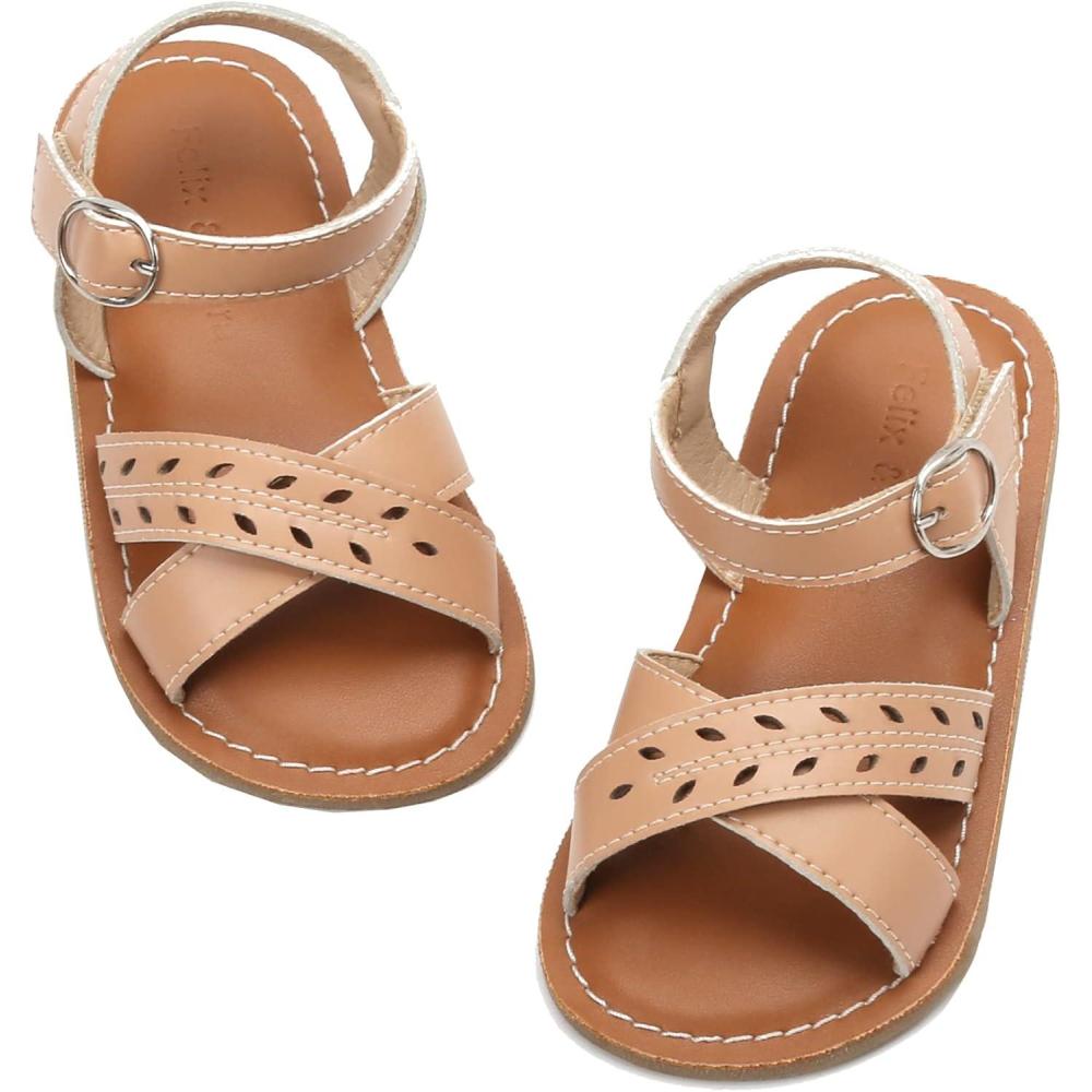 imageFelix ampamp Flora Toddler Girl Sandals  Little Girl Easter Summer Dress Shoes Lightweight Open Toe Beach HolidayBc219nude