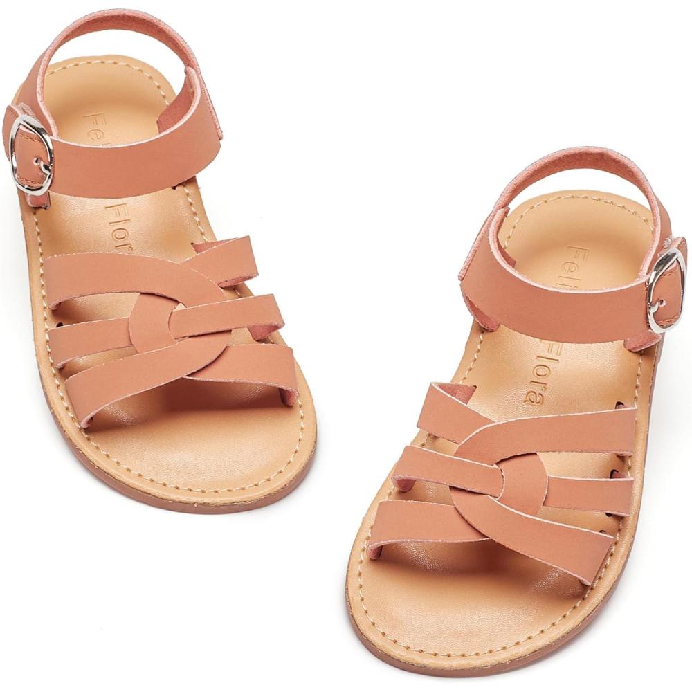 imageFelix ampamp Flora Toddler Girl Sandals  Little Girl Easter Summer Dress Shoes Lightweight Open Toe Beach HolidayBc222coral