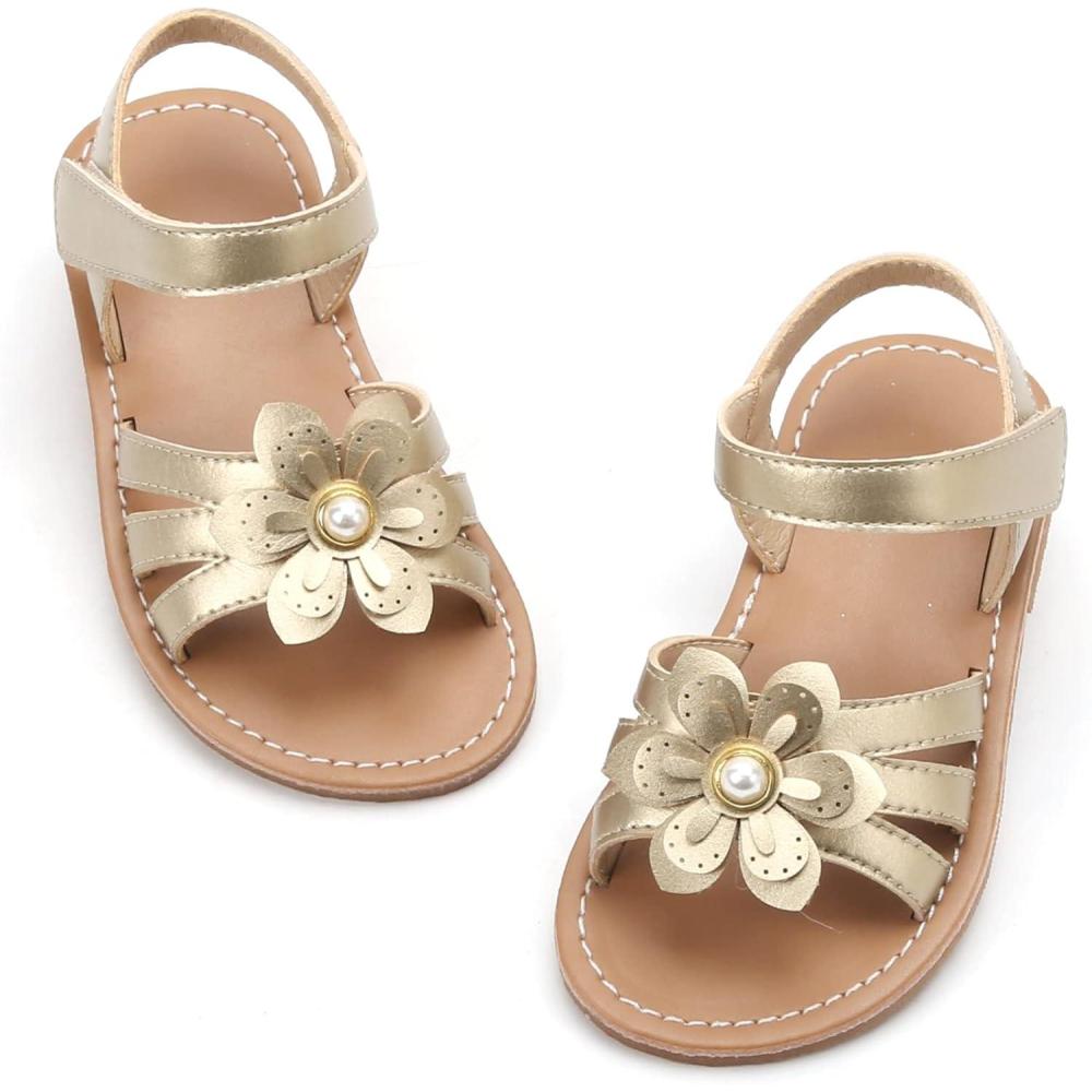imageFelix ampamp Flora Toddler Girl Sandals  Little Girl Easter Summer Dress Shoes Lightweight Open Toe Beach HolidayBc264gold