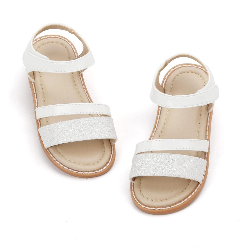 imageFelix ampamp Flora Toddler Girl Sandals  Little Girl Easter Summer Dress Shoes Lightweight Open Toe Beach HolidayBc265white