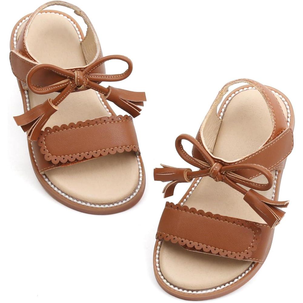 imageFelix ampamp Flora Toddler Girl Sandals  Little Girl Easter Summer Dress Shoes Lightweight Open Toe Beach HolidayBc282brown