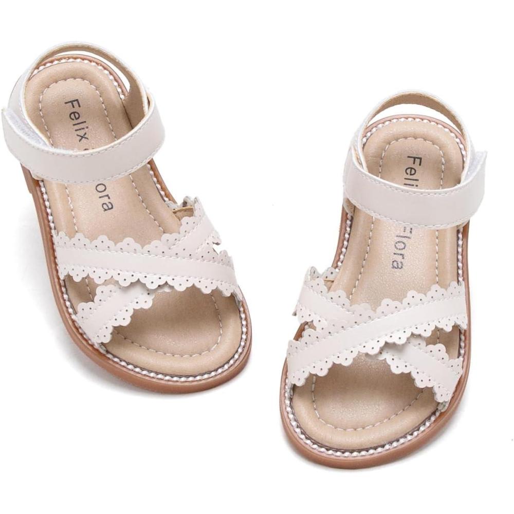 imageFelix ampamp Flora Toddler Girl Sandals  Little Girl Easter Summer Dress Shoes Lightweight Open Toe Beach HolidayBc286beige
