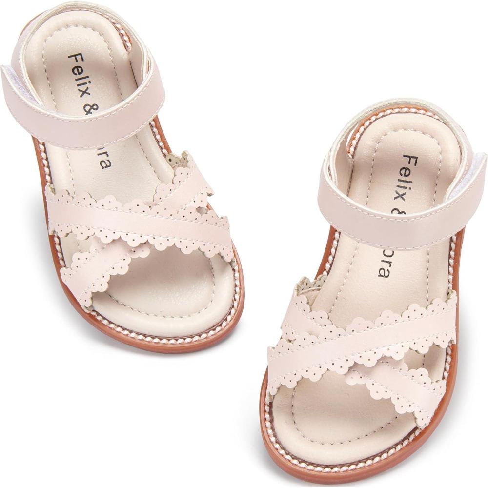 imageFelix ampamp Flora Toddler Girl Sandals  Little Girl Easter Summer Dress Shoes Lightweight Open Toe Beach HolidayBc286light Pink