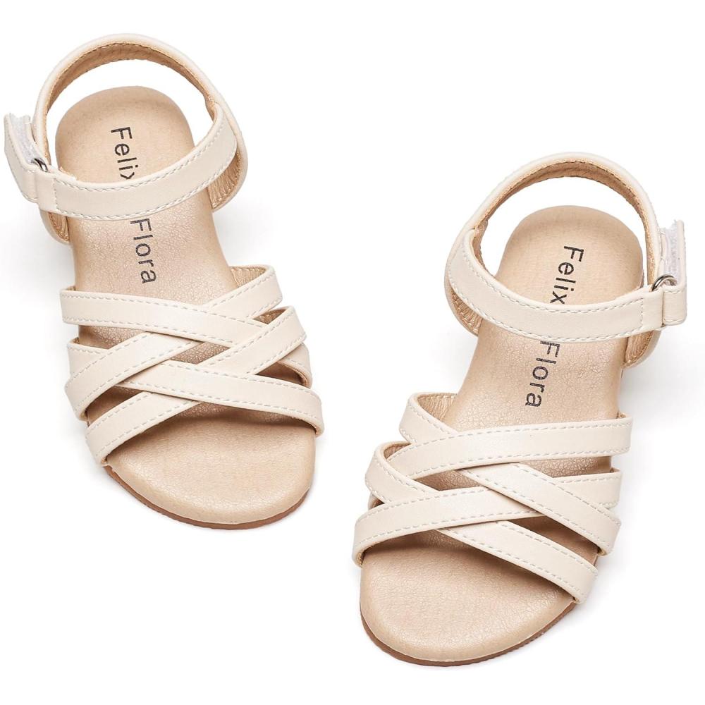 imageFelix ampamp Flora Toddler Girl Sandals  Little Girl Easter Summer Dress Shoes Lightweight Open Toe Beach HolidayBc294apricot