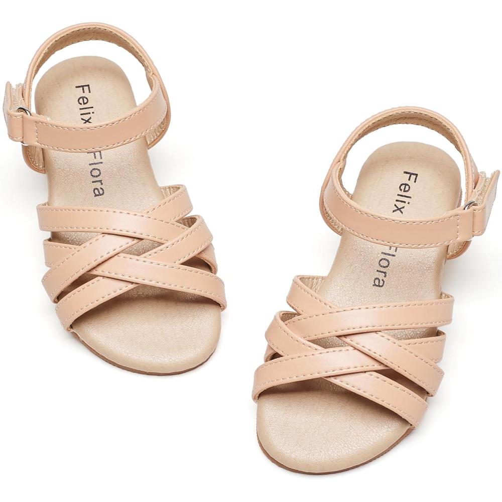 imageFelix ampamp Flora Toddler Girl Sandals  Little Girl Easter Summer Dress Shoes Lightweight Open Toe Beach HolidayBc294nude