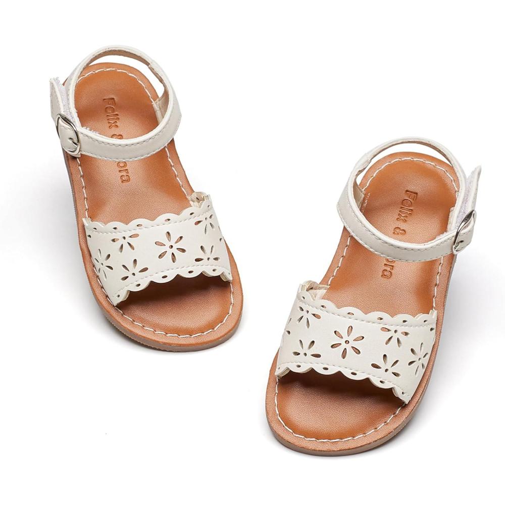 imageFelix ampamp Flora Toddler Girl Sandals  Little Girl Easter Summer Dress Shoes Lightweight Open Toe Beach HolidayBc307beige