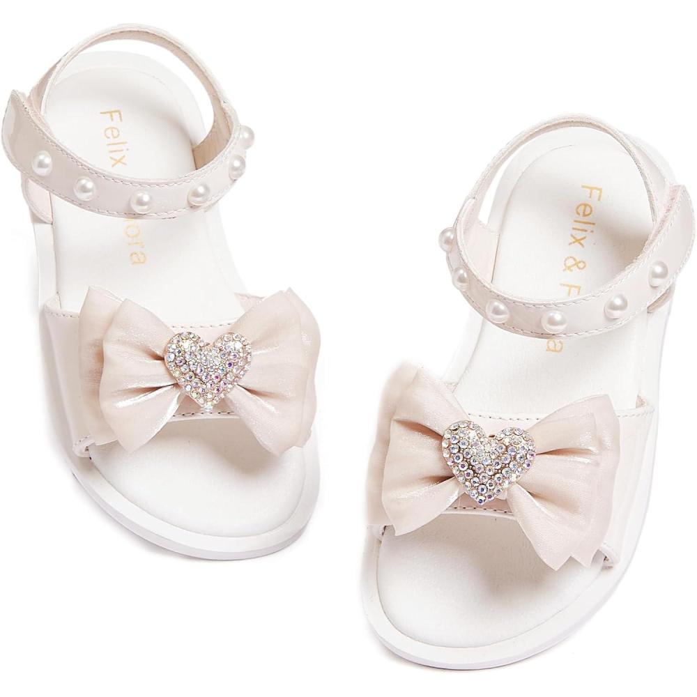 imageFelix ampamp Flora Toddler Girl Sandals Open Toe Summer Flower Girl Dress ShoesBc303nude