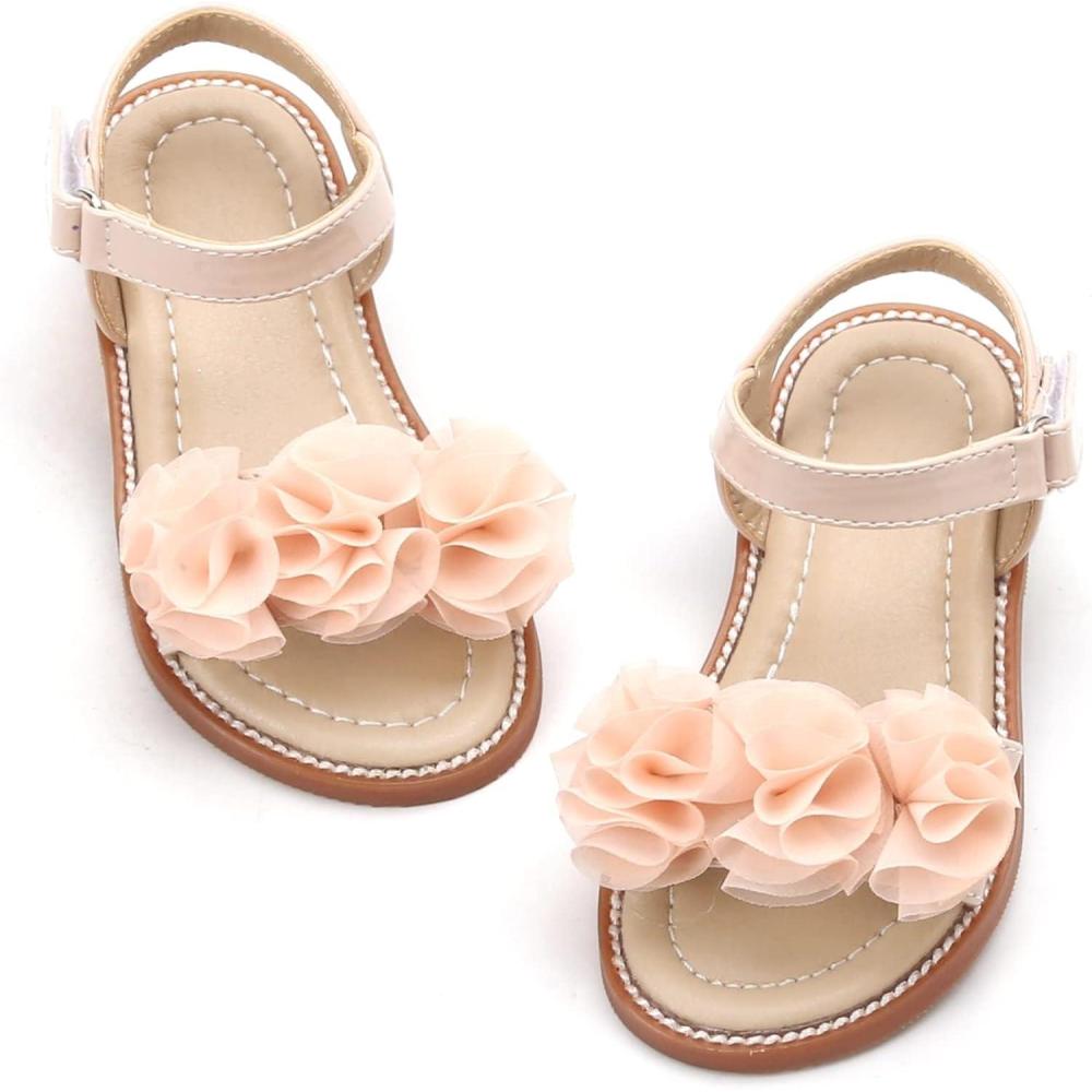 imageFelix ampamp Flora Toddler Girls Sandals Soft Rubber Flats Summer Baby Flower Girl ShoesBc207nude