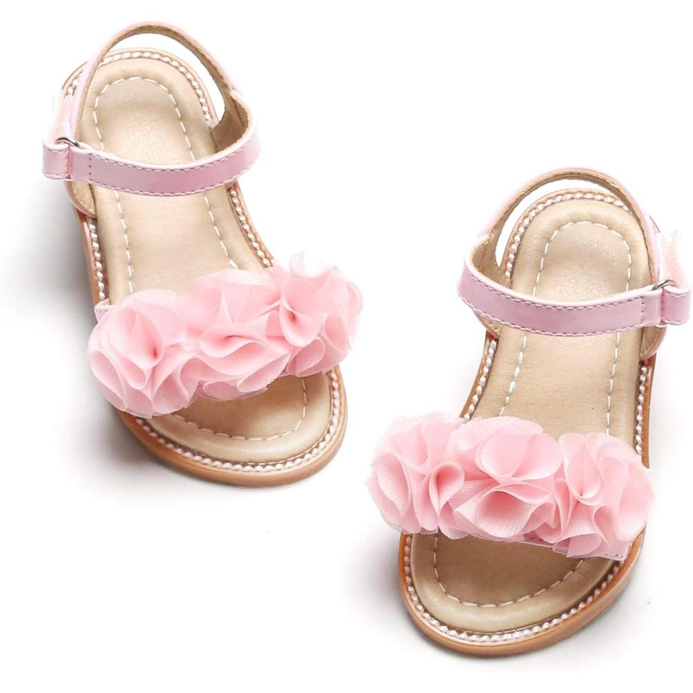 imageFelix ampamp Flora Toddler Girls Sandals Soft Rubber Flats Summer Baby Flower Girl ShoesBc207pink