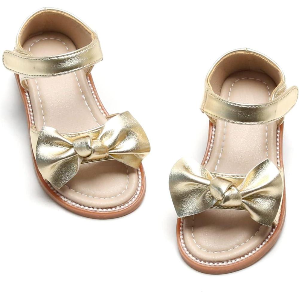 imageFelix ampamp Flora Toddler Girls Sandals Soft Rubber Flats Summer Baby Flower Girl ShoesBc245gold